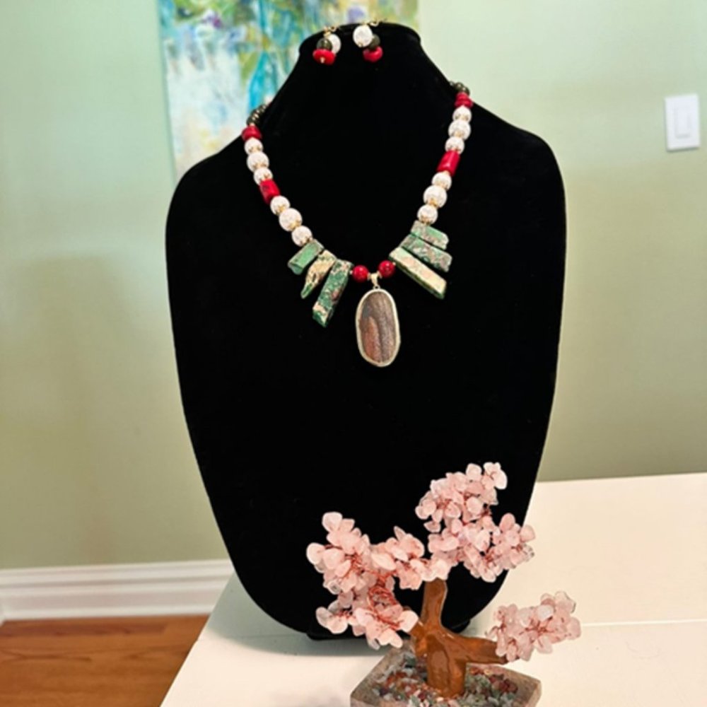 Necklace and earrings